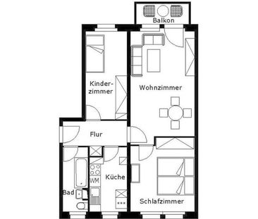 Helle, freundliche 3-Raum Wohnung - Foto 1