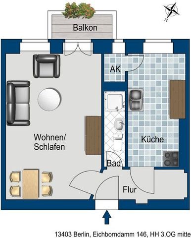 Singlewohnung mit Balkon und Dusche - Photo 2