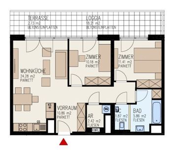 Ansprechende 3-Zimmer-Wohnung mit großzügiger Freifläche und modern... - Foto 1