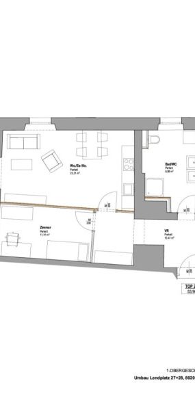 *2-Zimmerwohnung inkl. Küche möbliert im 1.OG am Lendplatz* - Foto 2