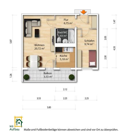 2-Zimmer Mietwohnung - Großzschachwitz - Foto 2