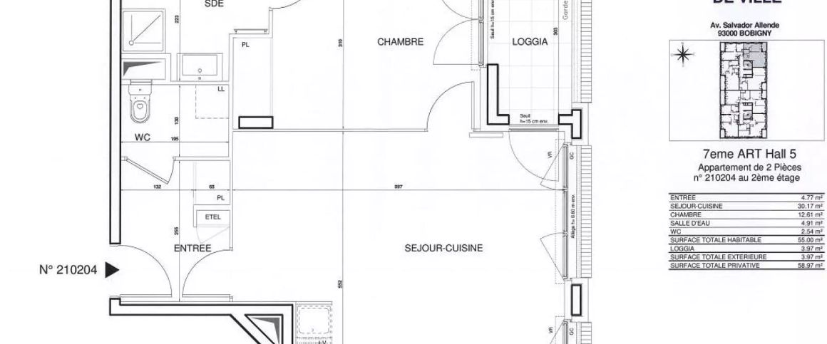 location Appartement T2 DE 55.3m² À BOBIGNY - Photo 1