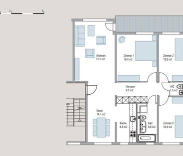 4.5 Zimmer, 97 m², 3. Stock - Foto 6