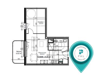 Location Appartement 2 pièces 41m² - Photo 1