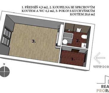 Pronájem bytu 1+kk 29 m2 - Photo 1