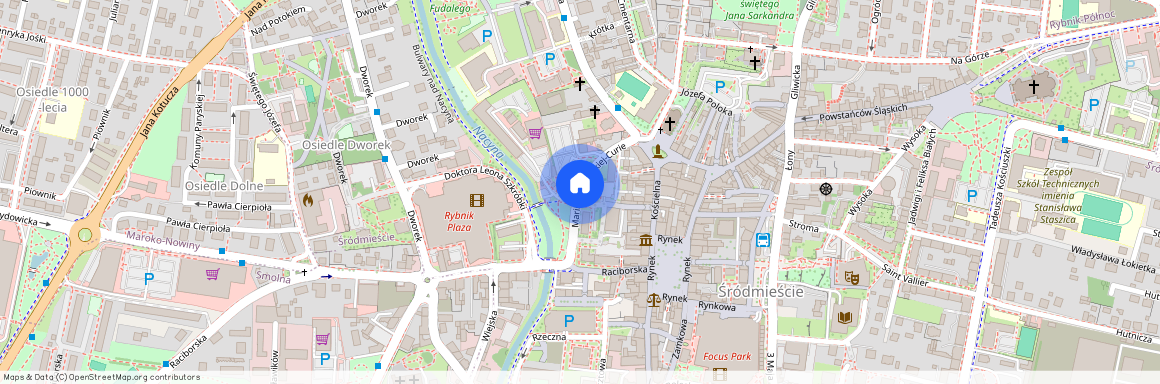 ul. Marii Skłodowskiej-Curie, Śródmieście, Rybnik, śląskie