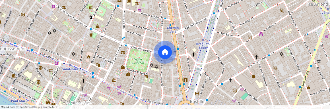 Rue du pas de la mule et boulevard Beaucmarchais 75003 Paris (3e arrondissement)