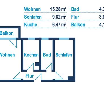 2-Raum-Wohnung mit EBK, Balkon & Tageslichtbad im Wasserturmgebiet - Photo 5
