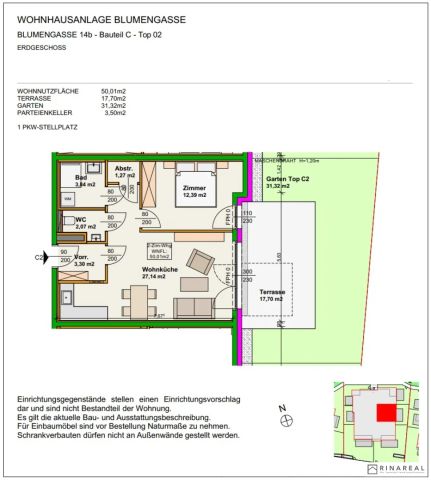 Blumengasse - 2 Zimmer Wohnung | Garten & Terrasse | Neubau - Erstbezug | Klimaanlage - Foto 5