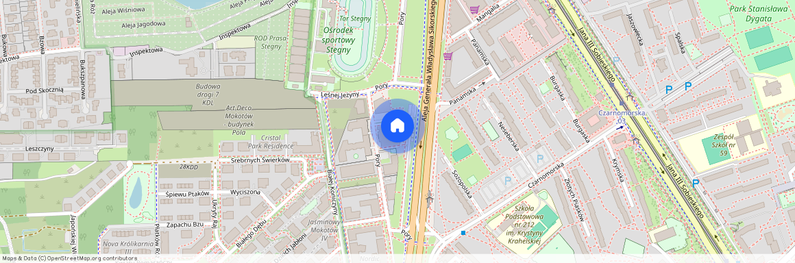 al. Aleja gen. Władysława Sikorskiego, Stegny, Mokotów, Warszawa, mazowieckie