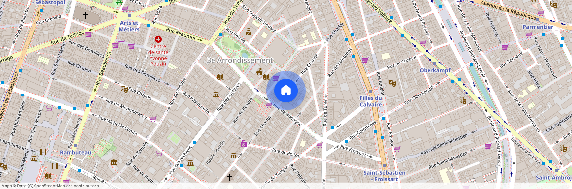 Rue Charlot entre rue de Bretagne et rue du Poitou 75003 Paris (3e arrondissement)