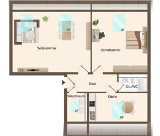 Geräumige 2-Zimmer Dachgeschosswohnung in Stutensee-Blankenloch - Foto 1