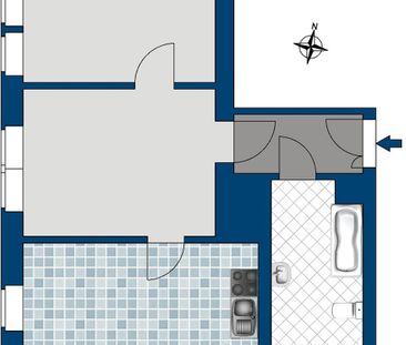 Helle geräumige zwei Zimmer Wohnung im Erdgeschoß - Foto 5