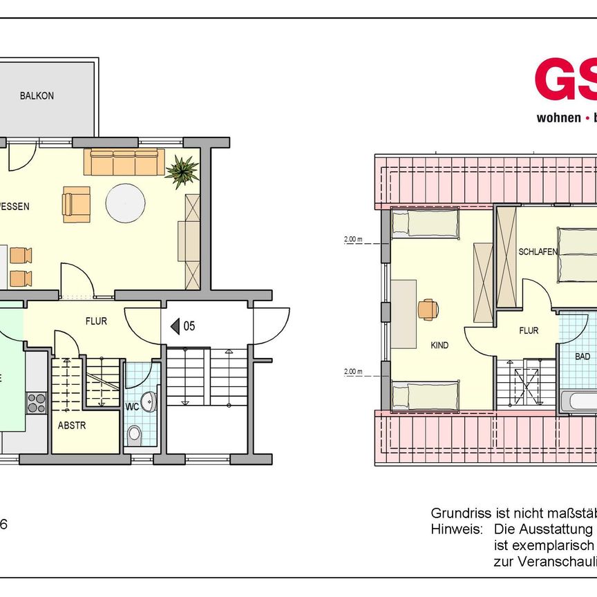 Familienglück auf zwei Etagen: 3-Zimmer-Maisonettewohnung - Photo 1