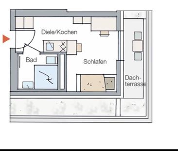 01.01.26 1 Zimmer Appartement Penthouse 21qm Zentrum Erlangen - Foto 1