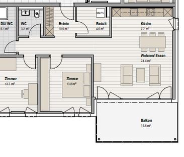 Schöne 3.5-Zimmerwohnung in Wohlenschwil - Photo 2