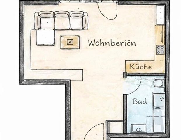 Nachmieter 1-Zi GM Balkon 400€ - Photo 1