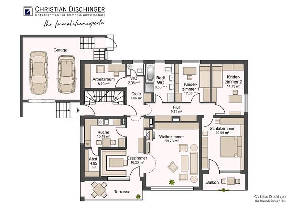 Attraktive Alternative zum Einfamilienhaus Modernisierte 5,5 Zimmer-Wohnung mit Garten - Foto 1