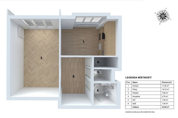 Pronájem bytu 1+1 43 m² - Photo 1