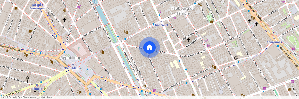 Rue de la Fontaine au Roi entre Ave Parmentier et Rue du Faubourg Temple 75011 Paris (11e arrondissement)