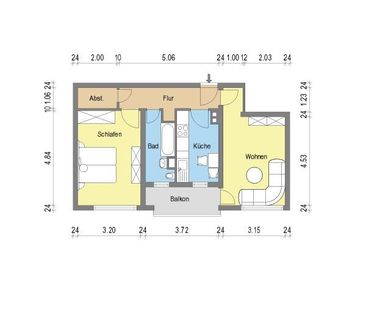 Gut geschnittene 2-Zimmerwohnung mit Balkon - Photo 1