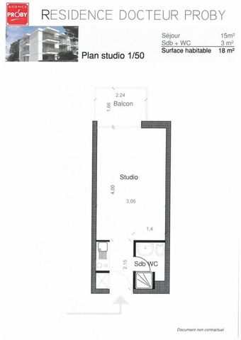 Studio de 18.90 m² avec balcon, kitchenette équipé - Photo 5