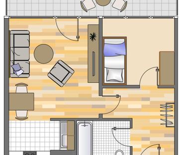 Gut geschnittene 2-Zimmer-Wohnung für berufstätige Singles in Ratin... - Photo 1