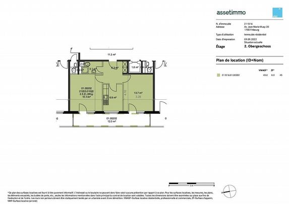 Bel appartement de 2.5 pièces au coeur de Fribourg - Foto 1