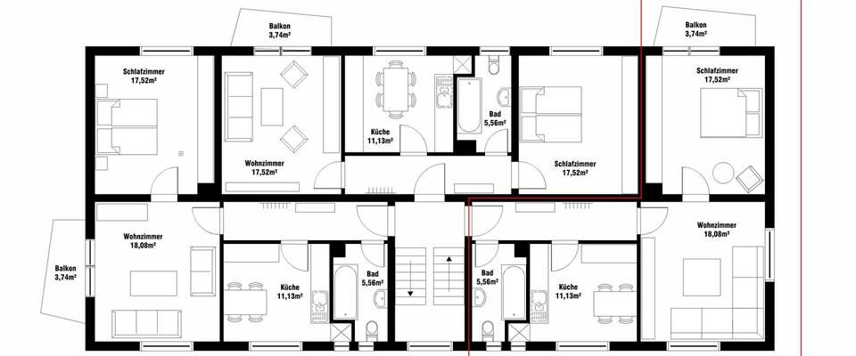 Wunderschön geschnittene Wohnung 2-ZKB + Balkon in Sinntal-Sterbfritz - Photo 1