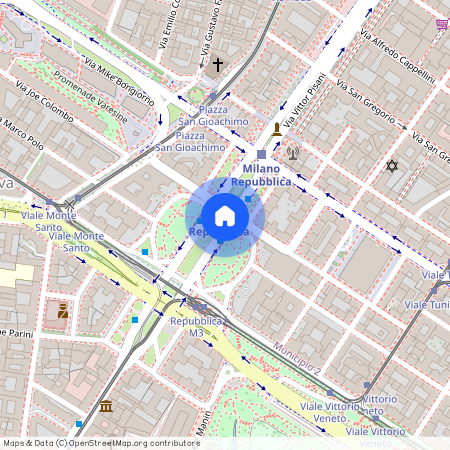 Piazza della Repubblica, Włochy, Milan