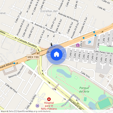 calle 1, Colonia Estrella del Sur, C.P. 72190, Puebla