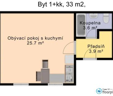 (M15) Pronájem krásného bytu 1+kk, Mostecká ul., Brno Husovice, 32 m - Photo 1