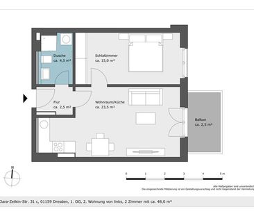 Neubau! Gemütliche 2-Raumwohnung mit Balkon! - Photo 6