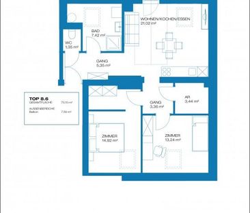 Erstbezug – geförderte Miete – Kolonieweg – 70m² – 3 Zimmer - Photo 5