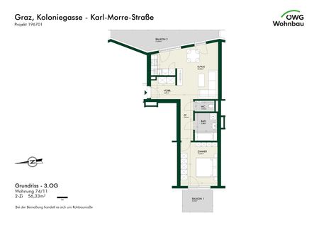Wohnen & Genießen: 2 Zimmer mit zwei großzügigen Balkonen - Photo 5