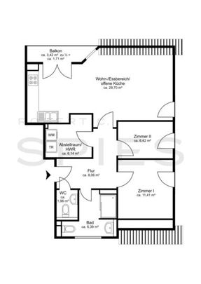 Barrierearme, helle 2,5-Zimmer-DG-Wohnung mit Balkon und Fahrstuhlanbindung - Photo 1