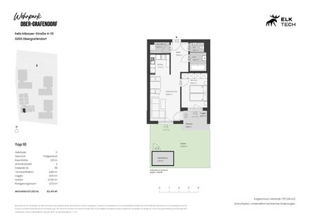 53,49qm 2Zi S-Gartenwohnung Erstbezug, ökologische Bauweise - Foto 5