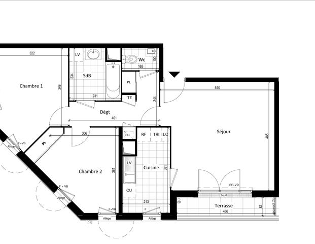 Appartement T3 VAUJOURS à louer - Photo 1