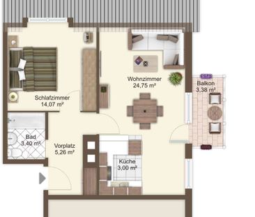 2.5 Zimmer, 51 m², 2. Stock - Photo 5