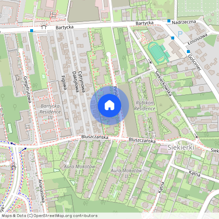Mokotów, Siekierki, ul. Bluszczańska, Warszawa