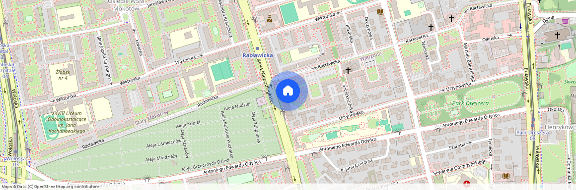 al. Aleja Niepodległości, Wierzbno, Mokotów, Warszawa, mazowieckie