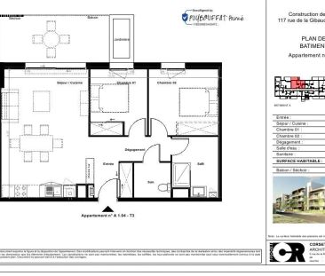 Appartement à louer 3 pièces 64m² - Photo 1