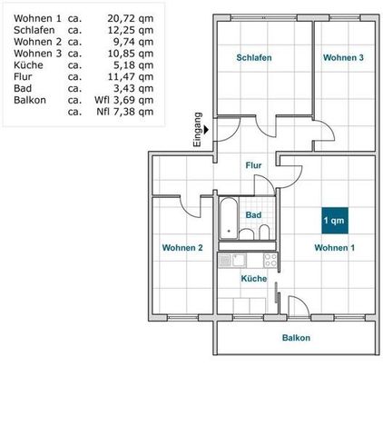 Familienfreundliche 4-Zimmer-Wohnung mit Balkon! - Foto 4