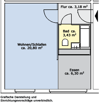 1-Raum-Wohnung in Chemnitz Morgenleite - Foto 1