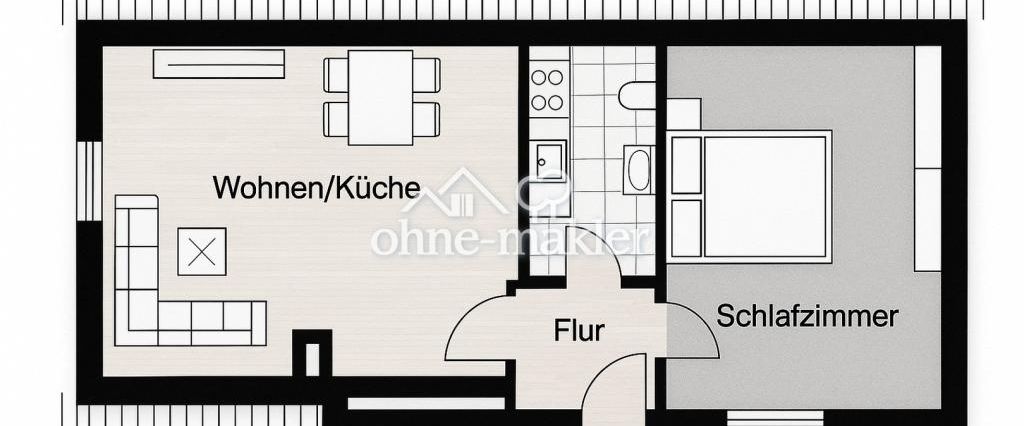 Gemütliche 2-Zimmer-DG-Wohnung in begehrter Waldrandlage von Norderstedt - Photo 1