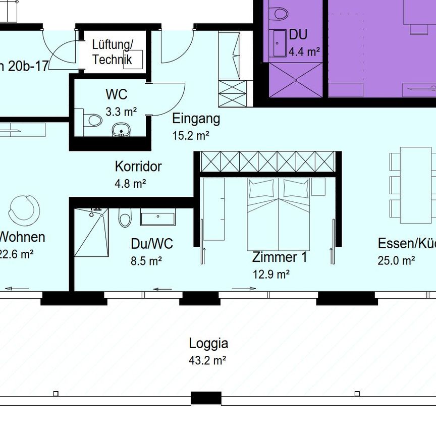 Exklusive Wohnung im riesigem Balkon - Foto 1