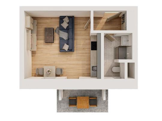 Pronájem bytu 1+kk 33 m2 - Fotografie 1