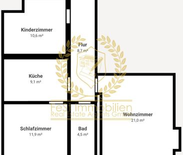 Ganz oben – ohne Schrägen: Helle 3-Zimmer-Wohnung mit Einbauküche i... - Foto 2