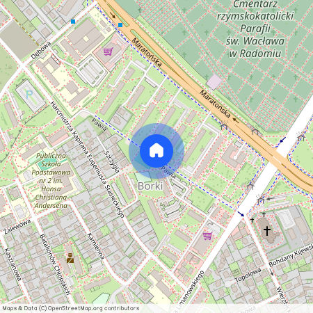 ul. Pawia, Borki, Radom, mazowieckie