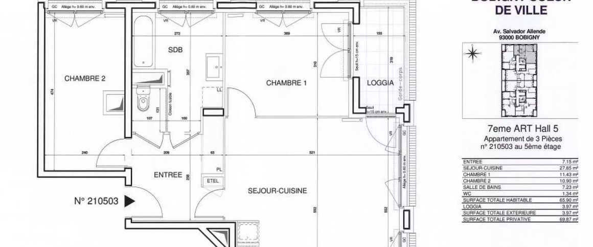 location Appartement T3 DE 65.2m² À BOBIGNY - Photo 1